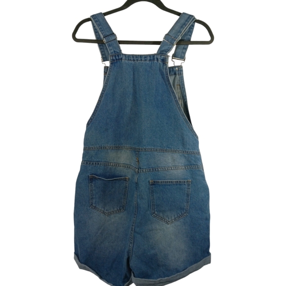 MISSLOOK Short Bib Overalls Floral Print SZ Medium - Picture 4 of 9